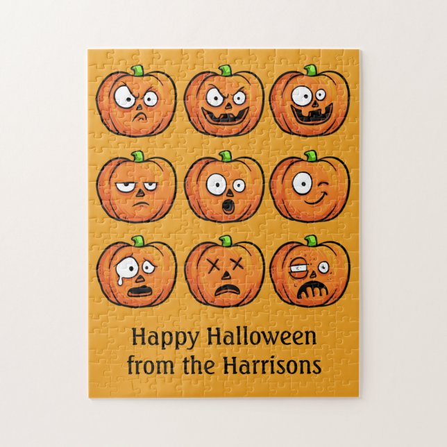 Halloween Pumpkins benutzerdefiniertes Textpuzzle (Vertikal)