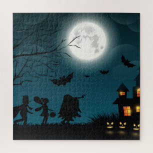 Halloween Pumpkins: Dunkles Schloss, blauer Mond