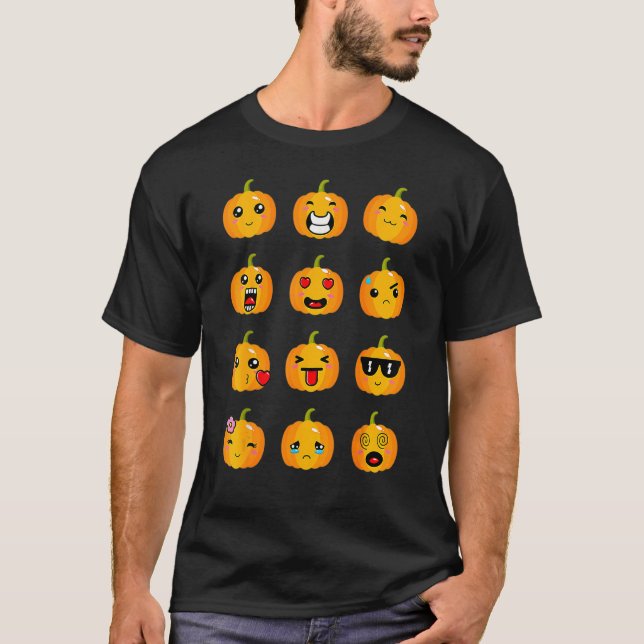 Halloween Pumpkins Emotionen Jungs Mädchen Kinder  T-Shirt (Vorderseite)