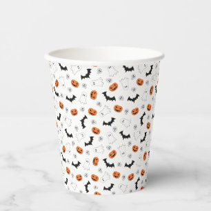 Halloween Pumpkins Geister Fledermäuse Papierk Pappbecher