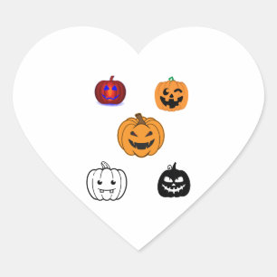 Halloween Pumpkins Herz-Aufkleber
