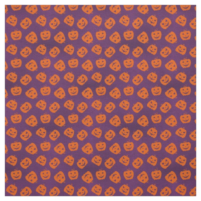 Halloween Pumpkins im Lila Hintergrundemuster Stoff (Muster)