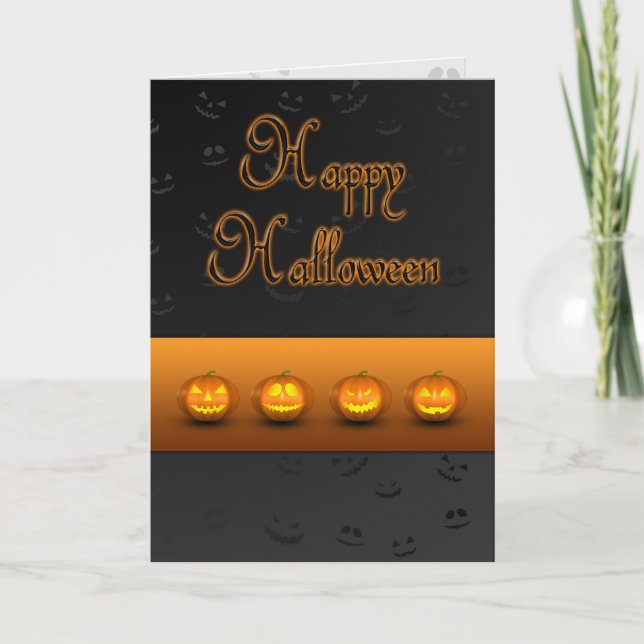 Halloween Pumpkins Jack-o-Lantern Karte (Vorderseite)