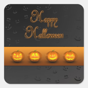 Halloween Pumpkins Jack-o-Lantern Quadratischer Aufkleber