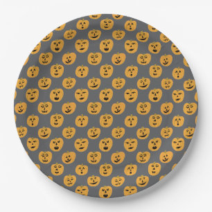 Halloween PUMPKINS Jack-O-Lanterns Pappteller