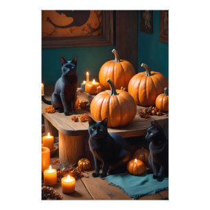 Halloween Pumpkins Katzenjammer Niedlich Spooky Fe Fotodruck