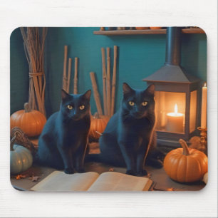 Halloween Pumpkins Katzenjammer Niedlich Spooky Fe Mousepad