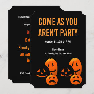 Halloween Pumpkins kommen, als Sie kein Party einl Einladung