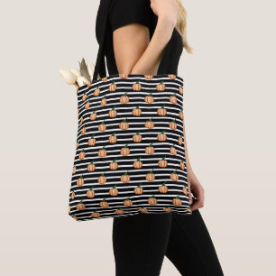 Halloween Pumpkins mit Streifen, Erntedank Tasche