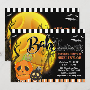 Halloween Pumpkins Moonlight Babydusche Einladung