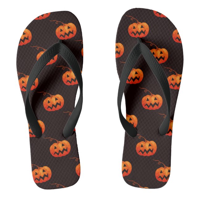 Halloween Pumpkins, Orange Pumpkins Trick oder Tre Flip Flops (Fußbett)