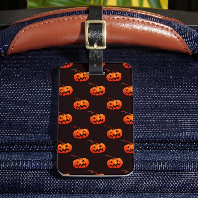 Halloween Pumpkins, Orange Pumpkins Trick oder Tre Gepäckanhänger (Vorderseite Insitu 2)