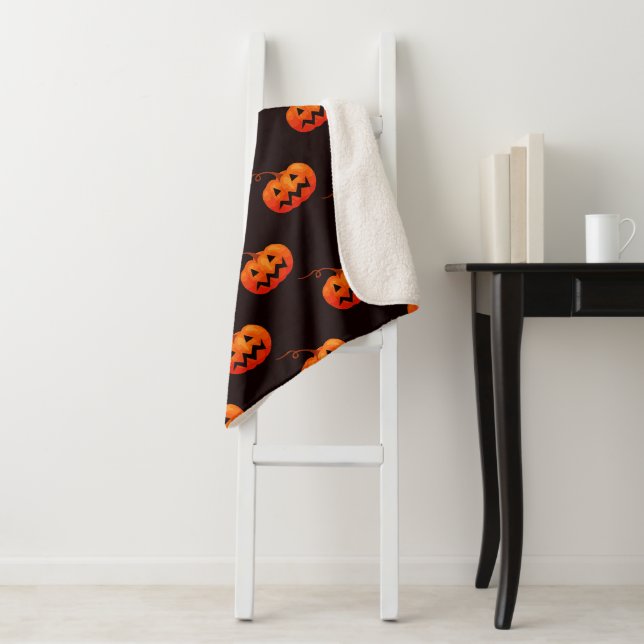 Halloween Pumpkins, Orange Pumpkins Trick oder Tre Sherpadecke (Beispiel)