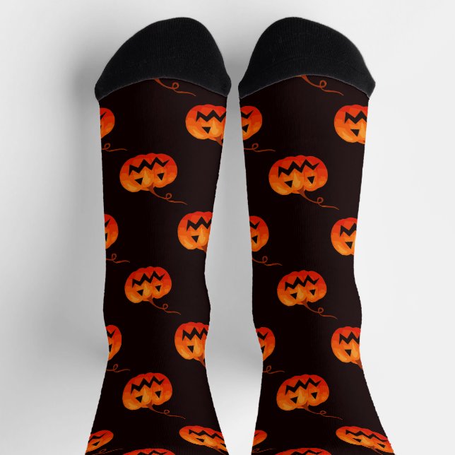 Halloween Pumpkins, Orange Pumpkins Trick oder Tre Socken (Oben)