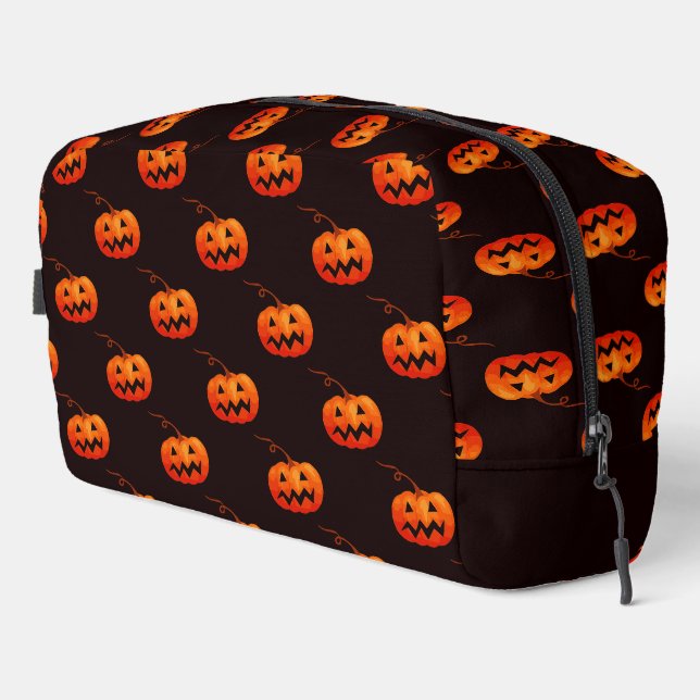 Halloween Pumpkins, Orange Pumpkins Trick oder Tre Waschbeutel (Rechte Ecke)