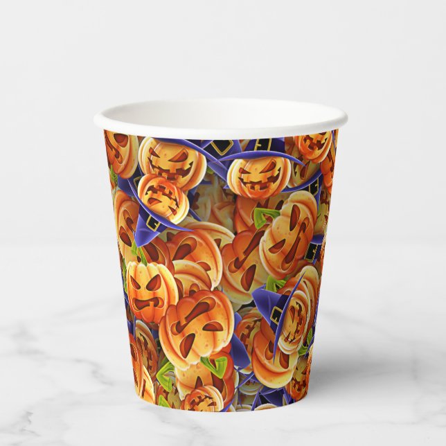 Halloween Pumpkins Pappbecher (Vorderseite)