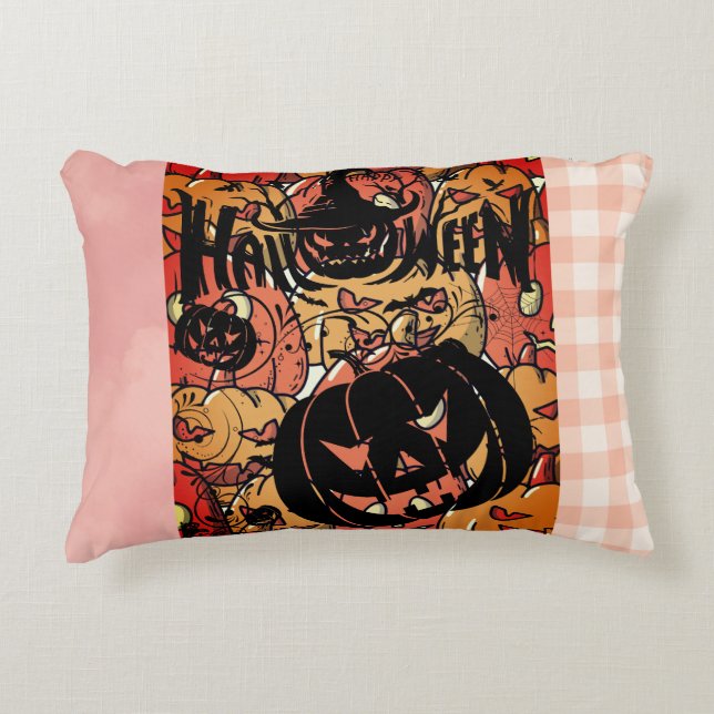 Halloween, Pumpkins Party, Black Pink Dekokissen (Vorderseite)