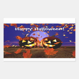 Halloween Pumpkins Playing Rechteckiger Aufkleber