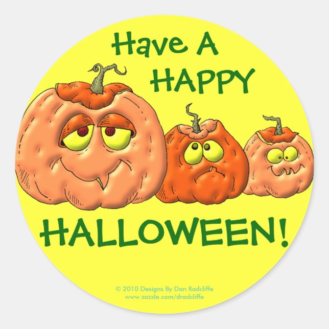 Halloween Pumpkins Runder Aufkleber (Vorderseite)