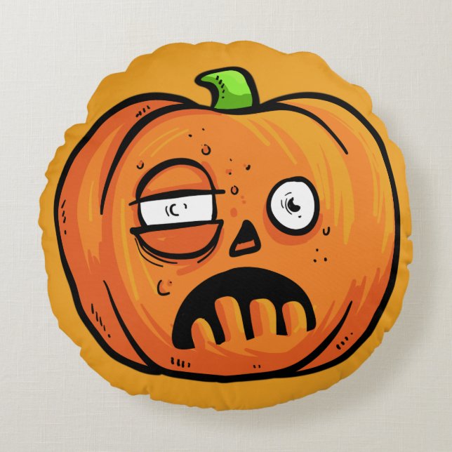 Halloween Pumpkins runder Kissen 1 (Vorderseite)