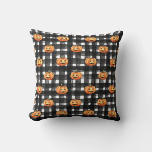 Halloween Pumpkins: Schachbrettmuster. Kissen