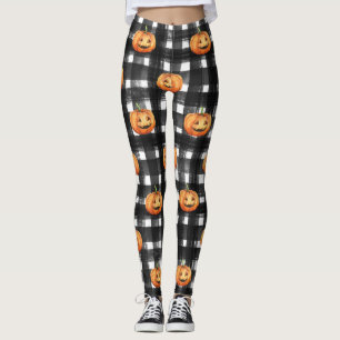 Halloween Pumpkins: Schachbrettmuster. Leggings