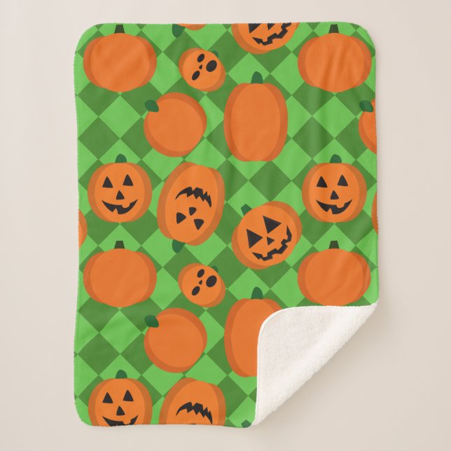 Halloween Pumpkins Sherpadecke (Vorderseite)