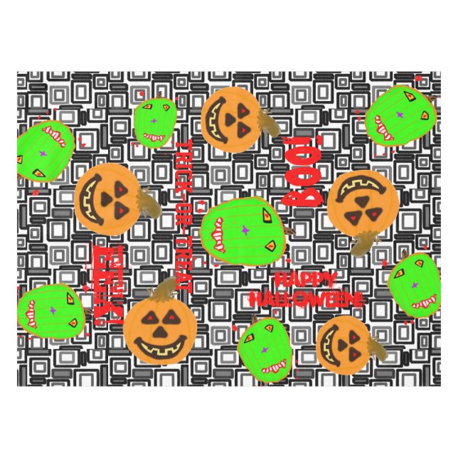 Halloween Pumpkins Tischdecke (Vorderseite (Horizontal))