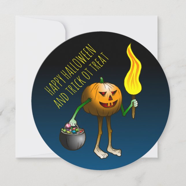 Halloween Pumpkins Trick oder Treat Karte (Vorderseite)