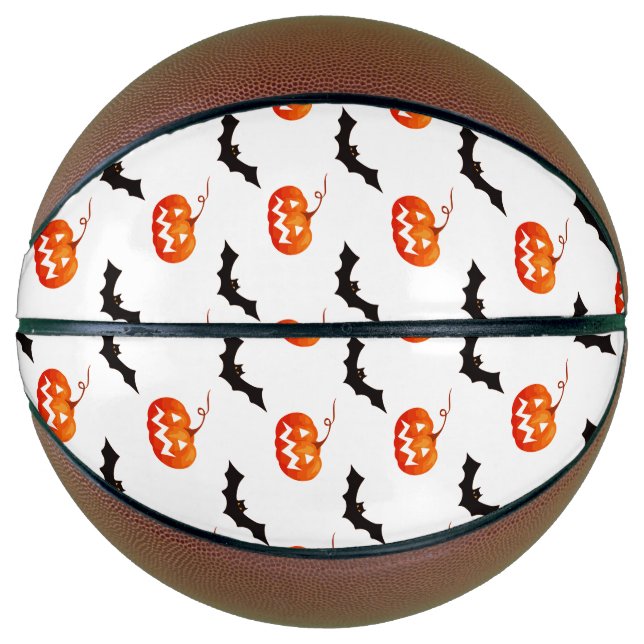Halloween Pumpkins und Fledermäuse, Trick oder Tre Basketball (Vorderseite)