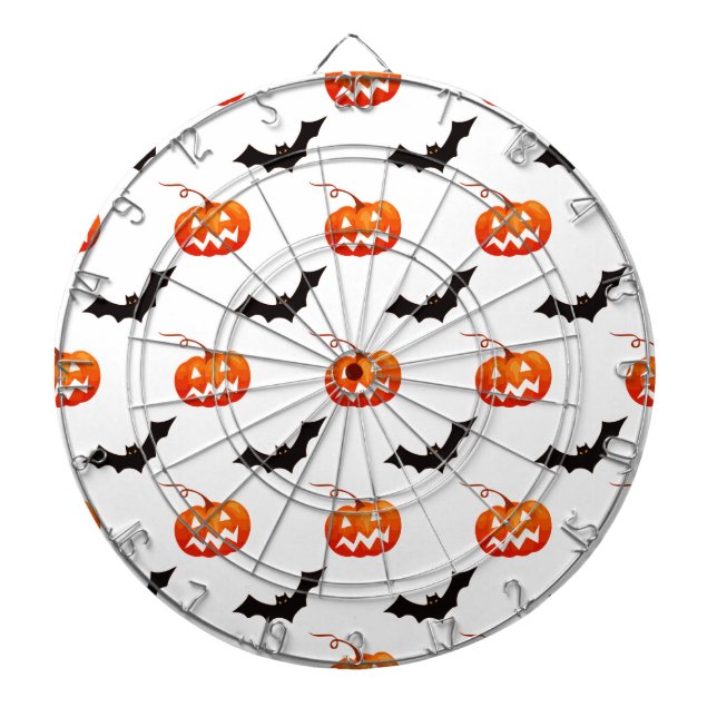 Halloween Pumpkins und Fledermäuse, Trick oder Tre Dartscheibe (vorne)