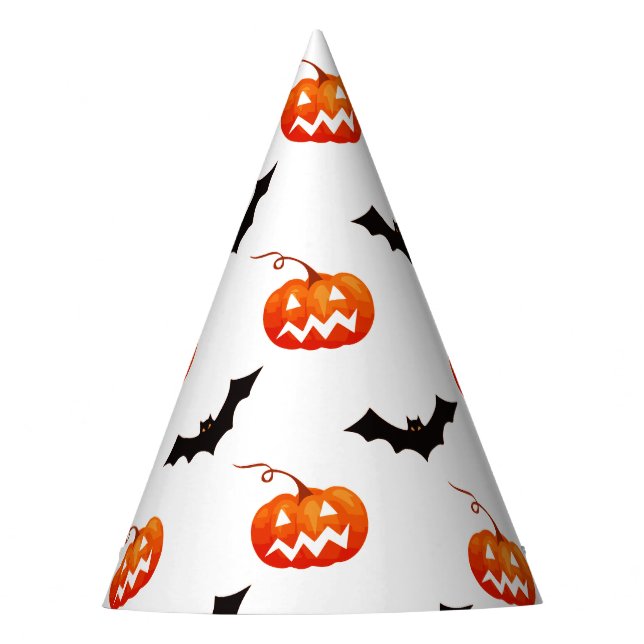 Halloween Pumpkins und Fledermäuse, Trick oder Tre Partyhütchen (Vorderseite)