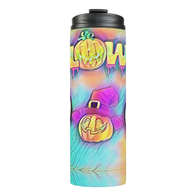 Halloween Pumpkins und Ghost Thermosbecher (Vorderseite)