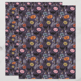 Halloween Pumpkins und Grabstein Scrapbook Paper
