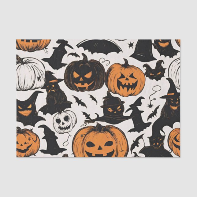 Halloween Pumpkins und Monster Seidenpapier (Vorderseite)