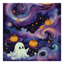 Halloween Pumpkins und Starry Ghost