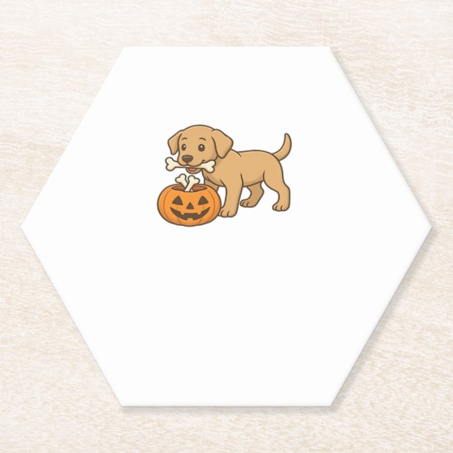 Halloween Pup with Bones and Pumpkin Pal Classic T Untersetzer (Vorderseite)