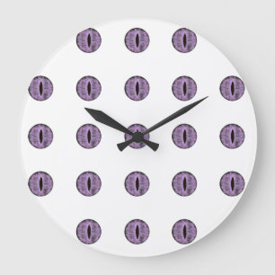 Halloween Purple Polka Dot Eyes Große Wanduhr