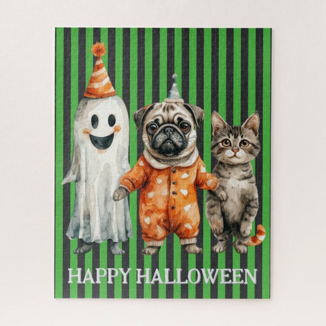 Halloween-Puzzle für Katzen und Hunde (Vertikal)