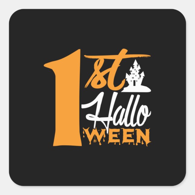 Halloween Quadratischer Aufkleber (Vorderseite)