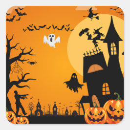 Halloween Quadratischer Aufkleber