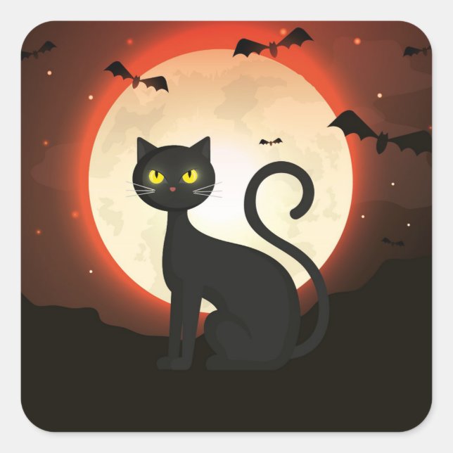 Halloween Quadratischer Aufkleber (Vorderseite)