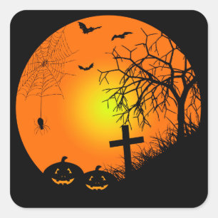 Halloween Quadratischer Aufkleber