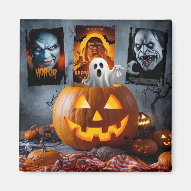 Halloween-Quadratmagnet. Magnet (Vorne)