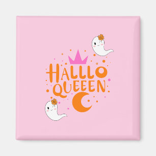 Halloween Queen, Halloqueen, Retro Halloween Art Magnet