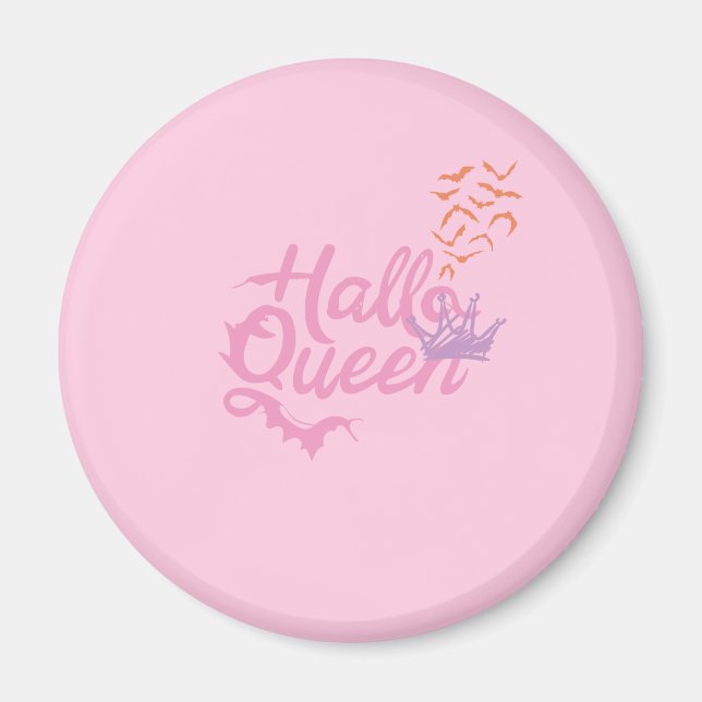 Halloween Queen, Halloqueen, Retro Halloween Art Magnet (Vorne)