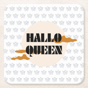 Halloween Queen, Halloqueen, Retro Halloween Art Rechteckiger Pappuntersetzer