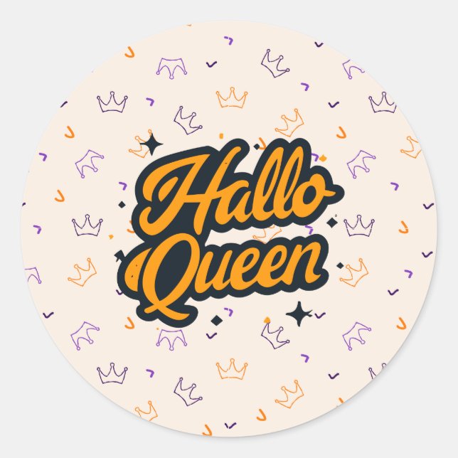 Halloween Queen, Halloqueen, Retro Halloween Art Runder Aufkleber (Vorderseite)
