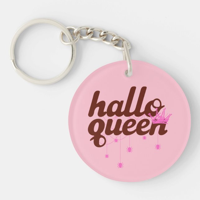Halloween Queen, Halloqueen, Retro Halloween Art Schlüsselanhänger (Vorderseite)