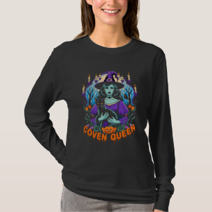 Halloween QUEEN Hexenkunst mit Black Cat Design T-Shirt
